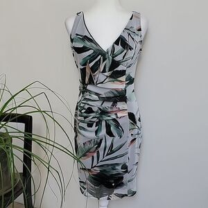 Elana Kattan tropical print mesh dress Sz Small